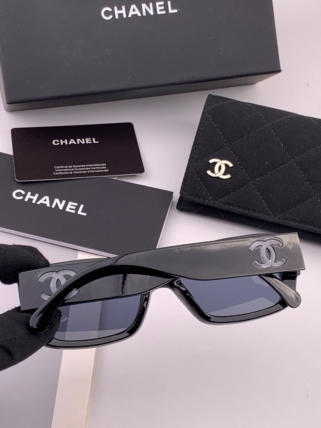 Chanel CH76910 Square Black Lens Sunglasses for Men & Women - detail image 4