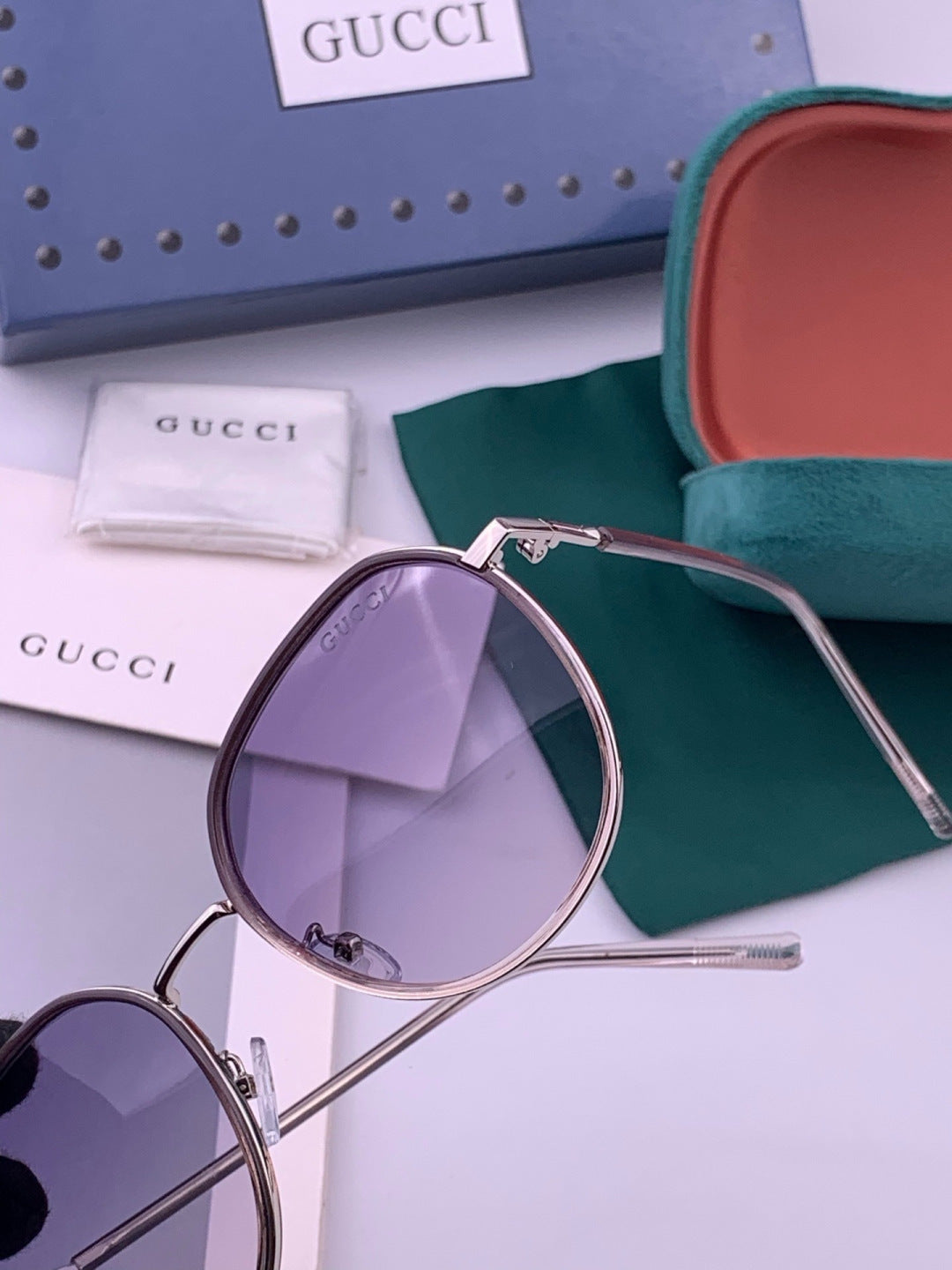 Gucci G3825 Polarized Square Brown Lens Sunglasses for Women - detail image 3
