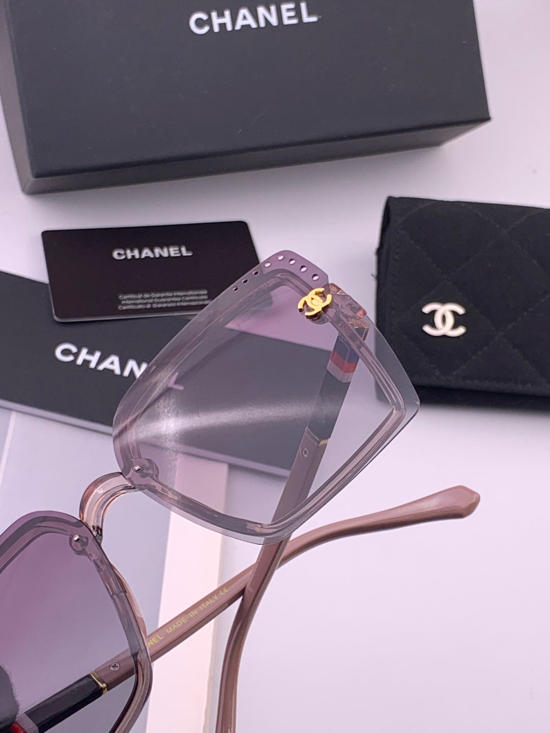 Chanel CH026 Square Brown Lens Sunglasses for Men & Women - detail image 5