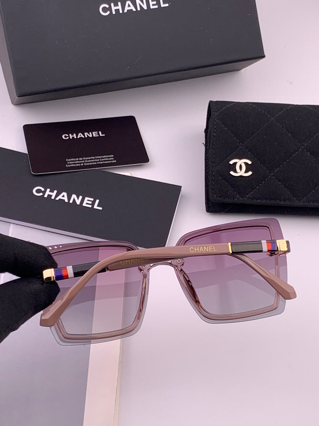 Chanel CH026 Square Brown Lens Sunglasses for Men & Women - detail image 3