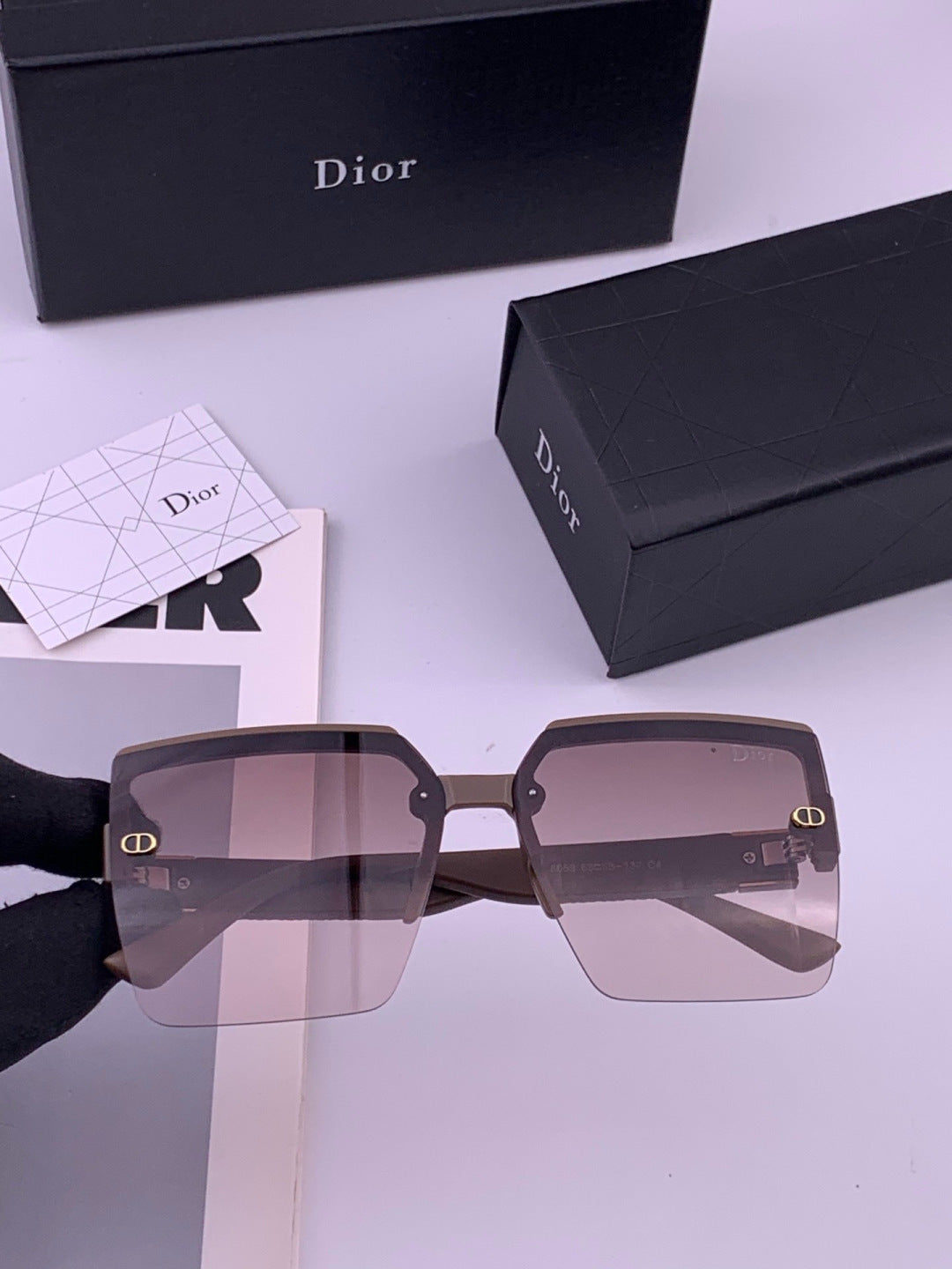 Dior D9805 Square Gold Lens Sunglasses for Men & Women