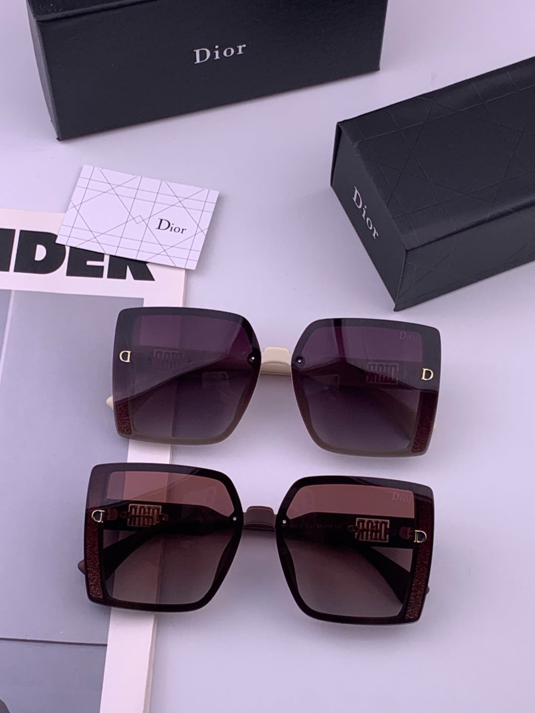 Dior D5290 Polarized Square Brown Lens Sunglasses for Men & Women - detail image 7