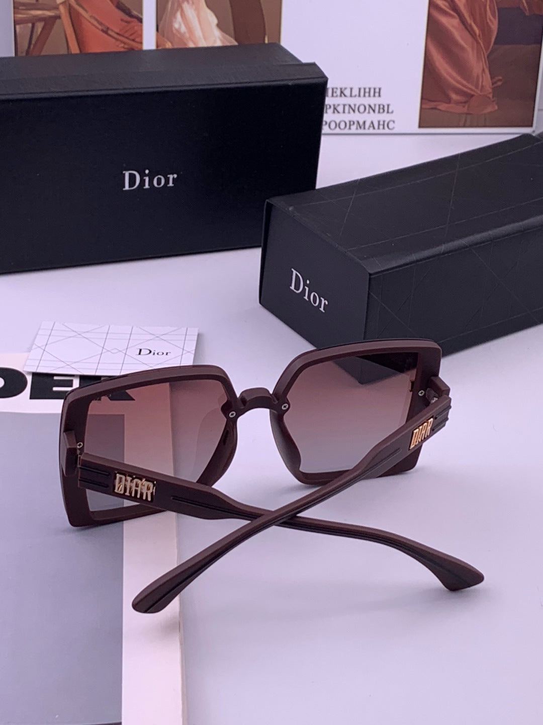 Dior D5290 Polarized Square Brown Lens Sunglasses for Men & Women - detail image 5