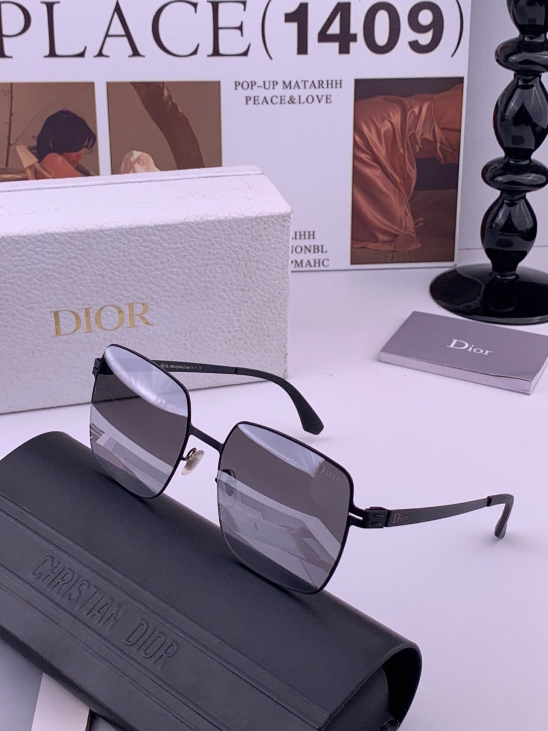 Dior D3908 Fashion Black Lens Sunglasses for Men & Women - detail image 2