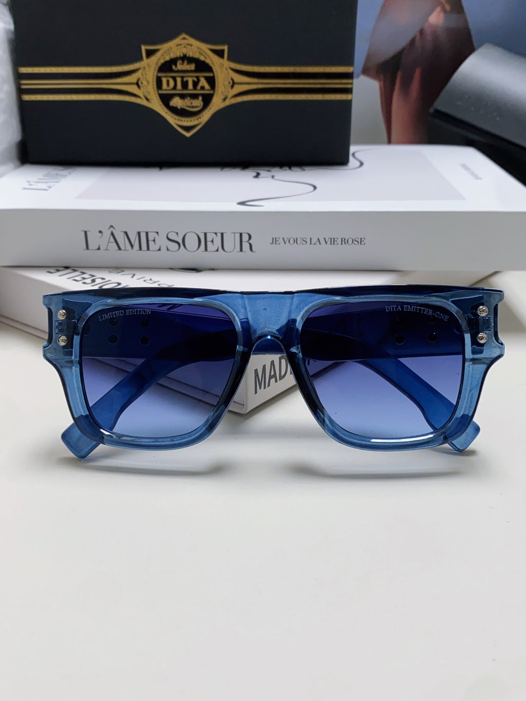 Dita Square Blue Lens Sunglasses for Men & Women - detail image 6