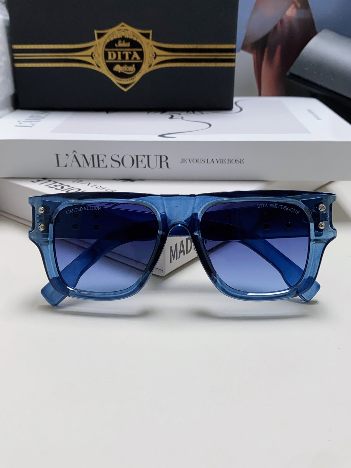Dita Square Blue Lens Sunglasses for Men & Women - detail image 6