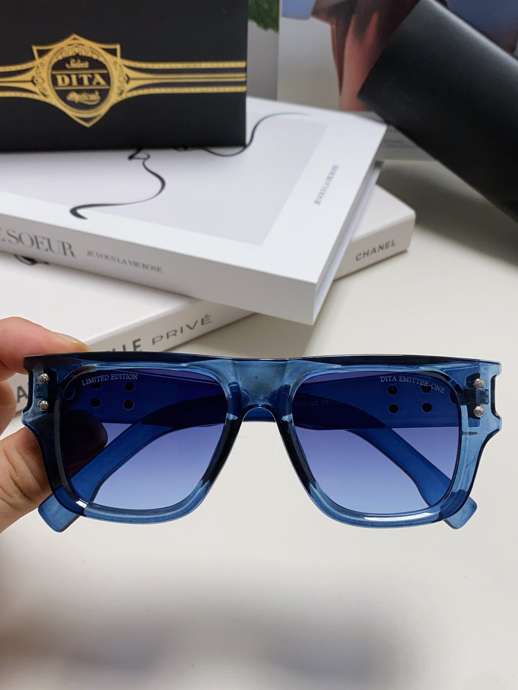 Dita Square Blue Lens Sunglasses for Men & Women - detail image 3