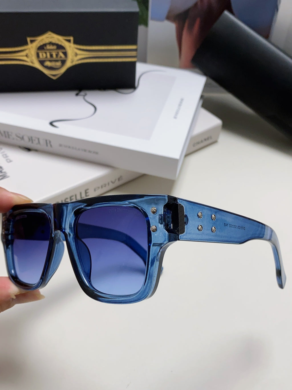 Dita Square Blue Lens Sunglasses for Men & Women - detail image 5