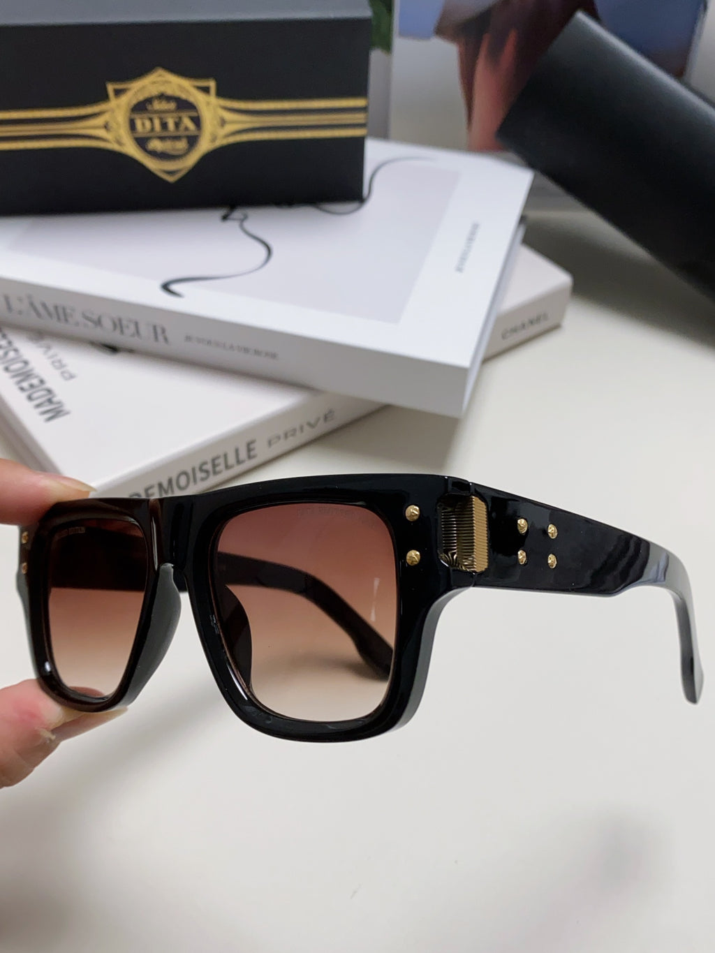 Dita Square Gray Lens Sunglasses for Men & Women - 488072 - detail image 5