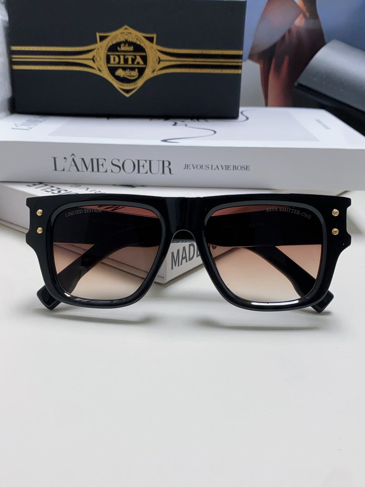 Dita Square Gray Lens Sunglasses for Men & Women - 488072 - detail image 6