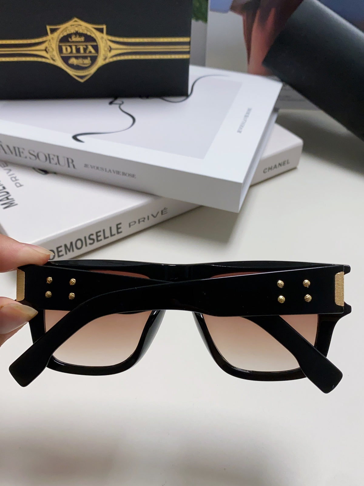 Dita Square Gray Lens Sunglasses for Men & Women - 488072 - detail image 4