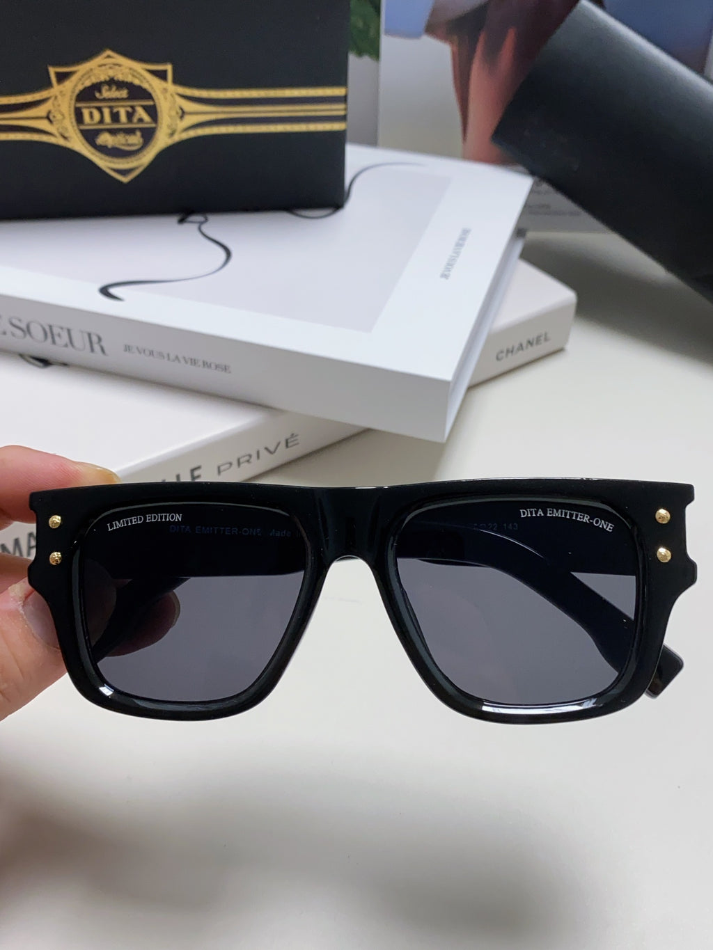 Dita Square Gray Lens Sunglasses for Men & Women - detail image 3