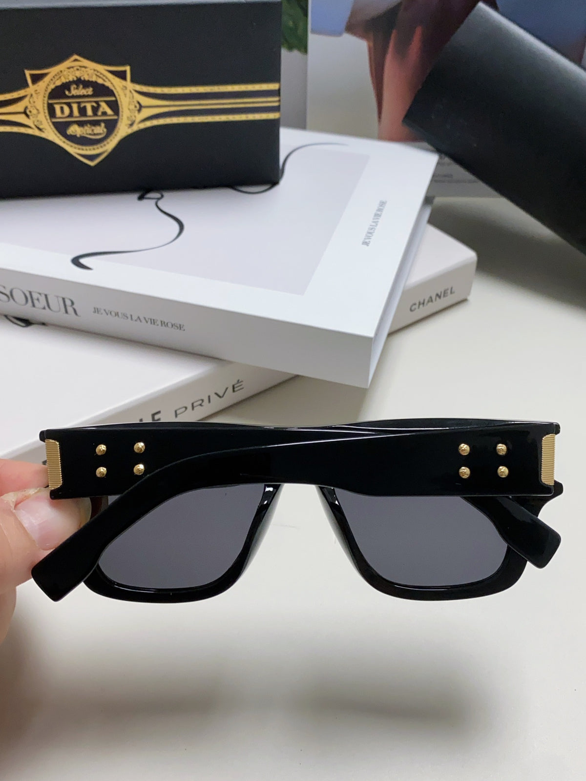 Dita Square Gray Lens Sunglasses for Men & Women - detail image 4