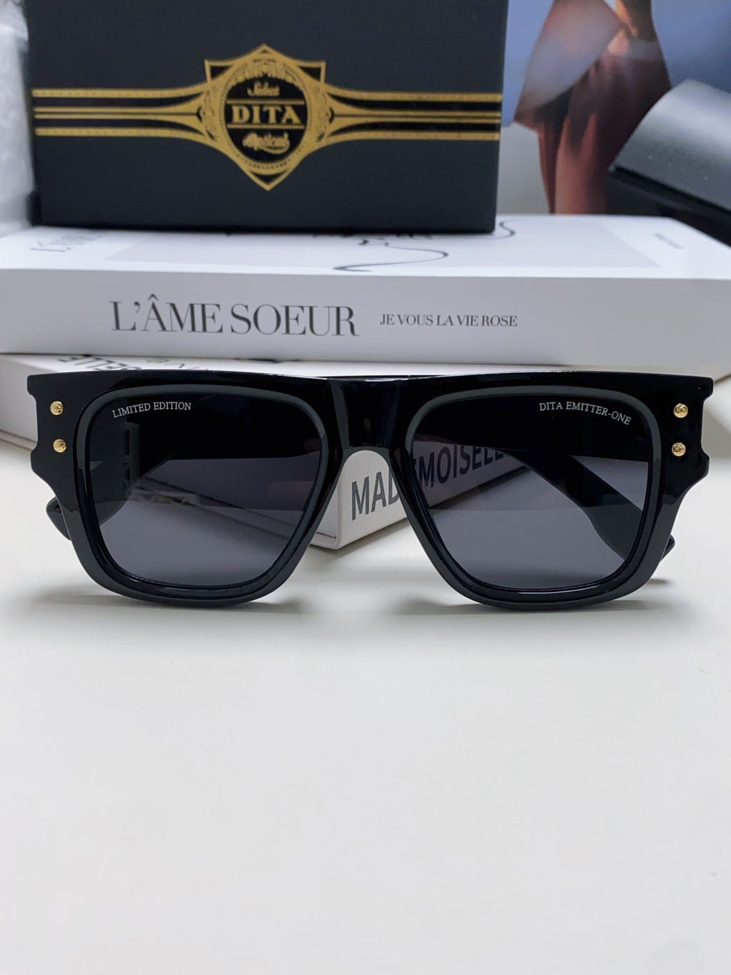 Dita Square Gray Lens Sunglasses for Men & Women - detail image 6