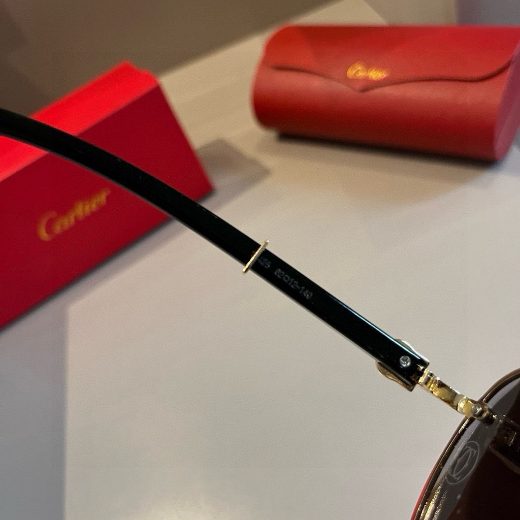 Cartier Aviator Gold Lens Sunglasses for Men - 935057 - detail image 7