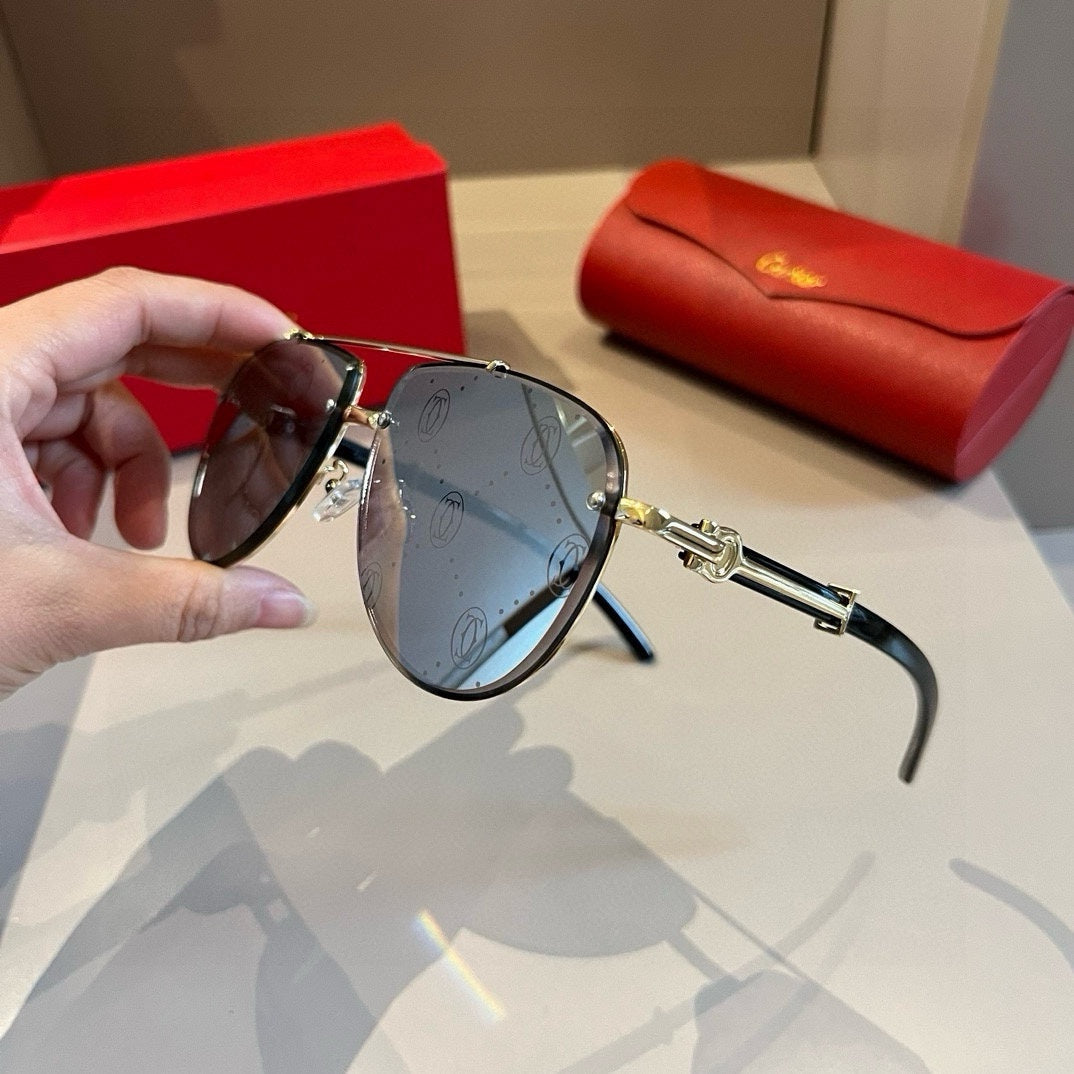 Cartier Aviator Gold Lens Sunglasses for Men - 935057 - detail image 3