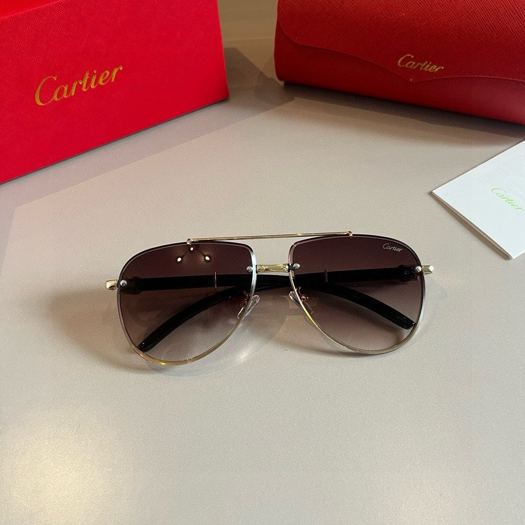 Cartier Aviator Brown Lens Sunglasses for Men - 449508 - detail image 6