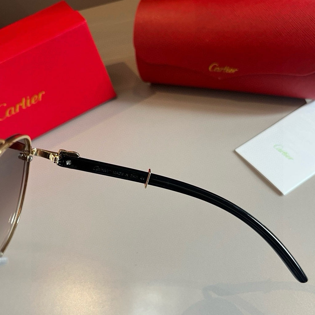 Cartier Aviator Brown Lens Sunglasses for Men - 935059 - detail image 8