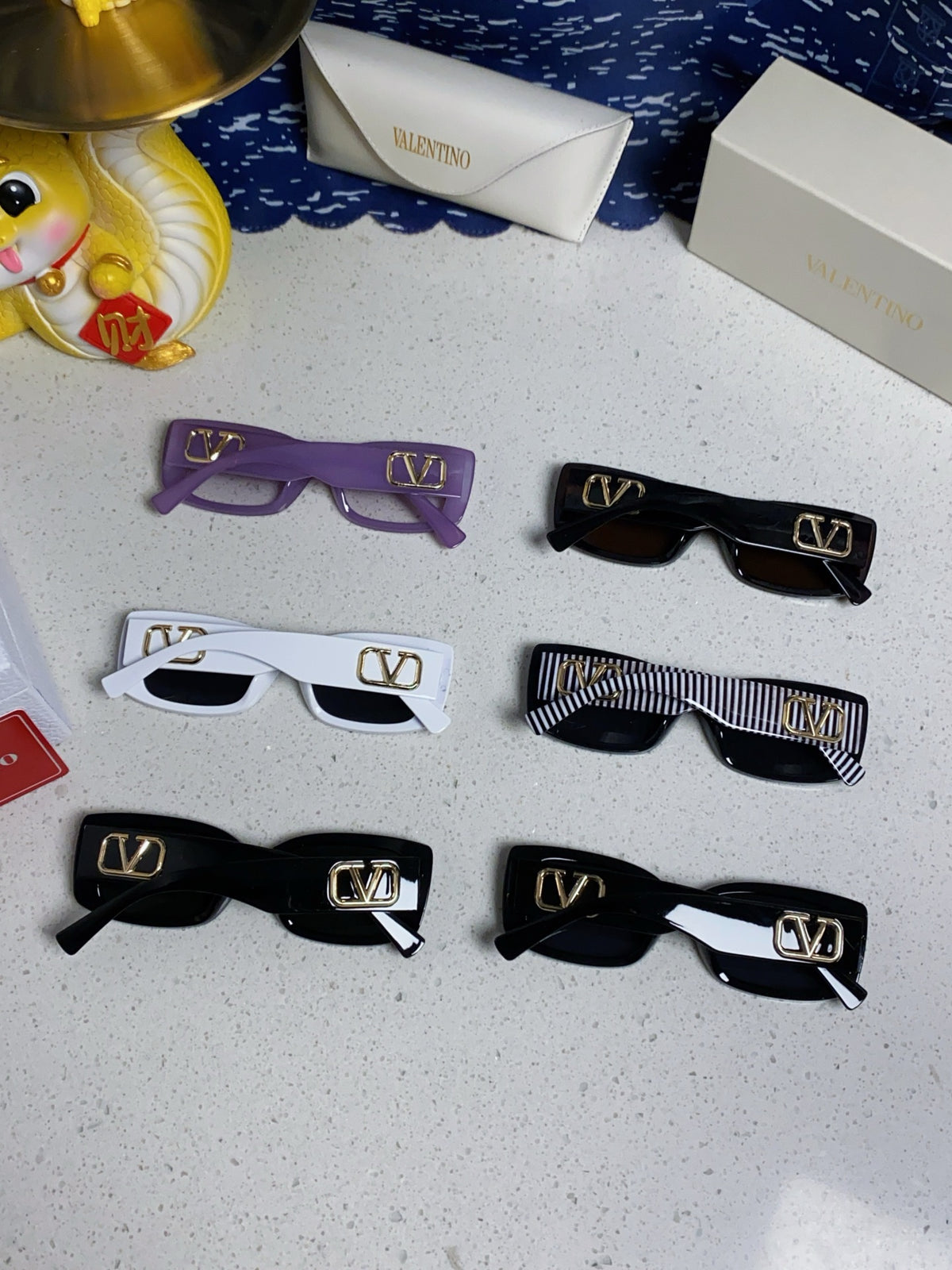 Valentino Square Purple Lens Sunglasses for Men & Women - detail image 10