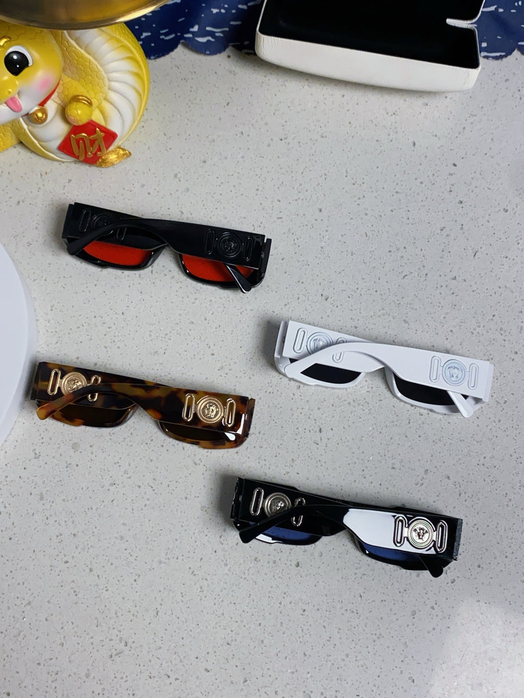 Versace Rectangular Silver Lens Sunglasses for Men & Women - 487863 - detail image 9