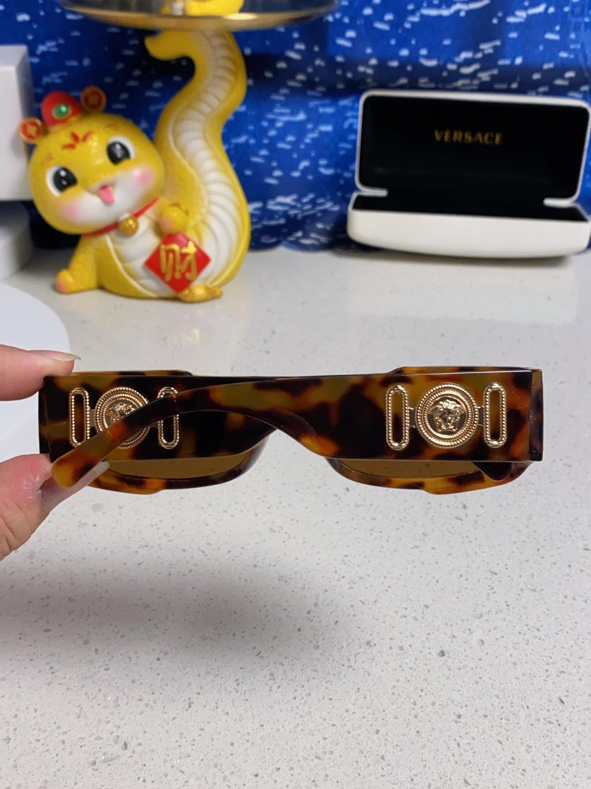 Versace Rectangular Brown Lens Sunglasses for Men & Women - 358793 - detail image 5