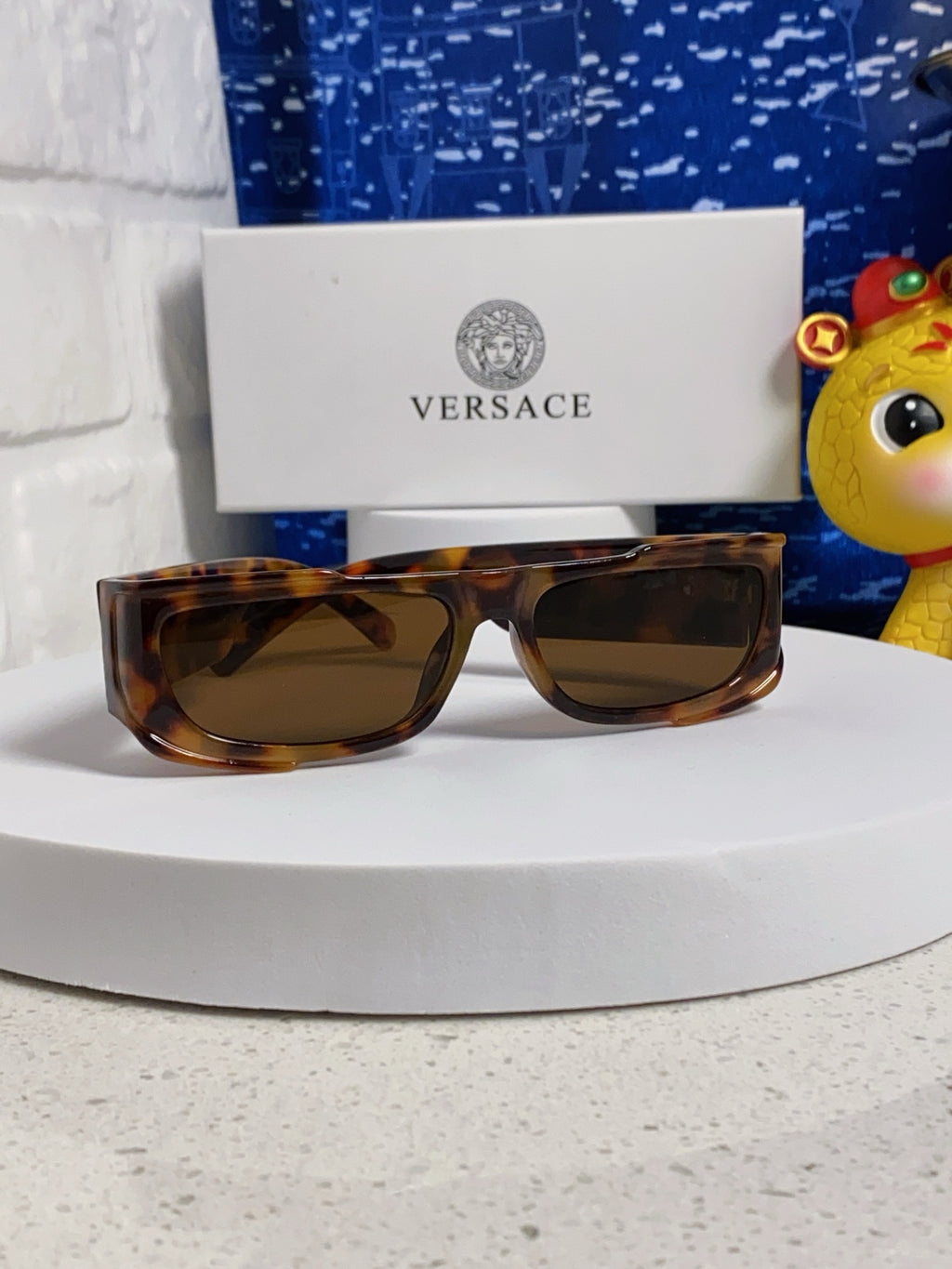 Versace Rectangular Brown Lens Sunglasses for Men & Women - 358793 - detail image 2