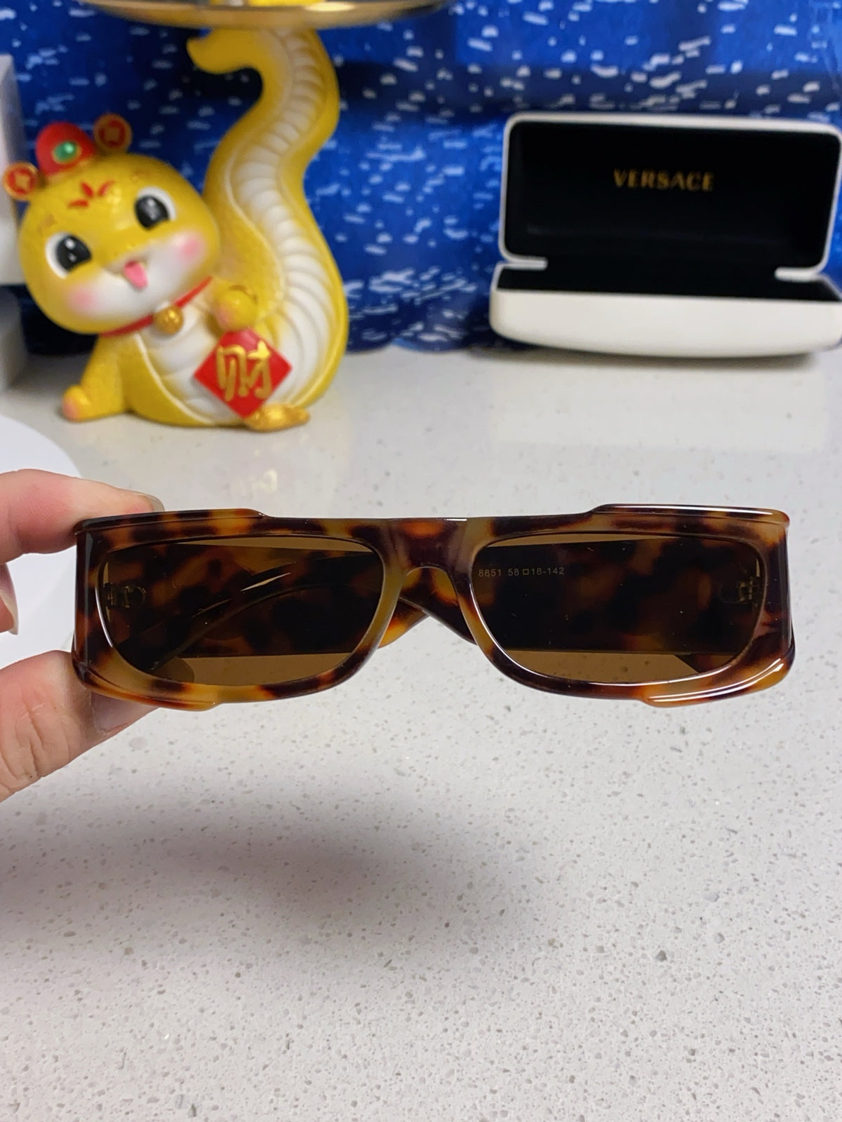 Versace Rectangular Brown Lens Sunglasses for Men & Women - 358793 - detail image 4