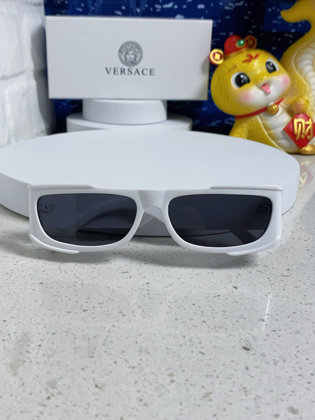 Versace Rectangular Silver Lens Sunglasses for Men & Women - 487865 - detail image 7