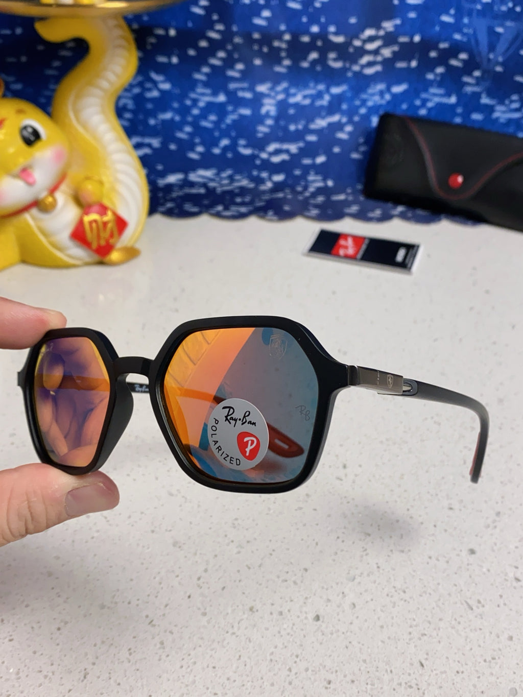 Ray-Ban BR8945 Polarized Square Orange Lens Sunglasses for Men & Wome - 935602 - detail image 6