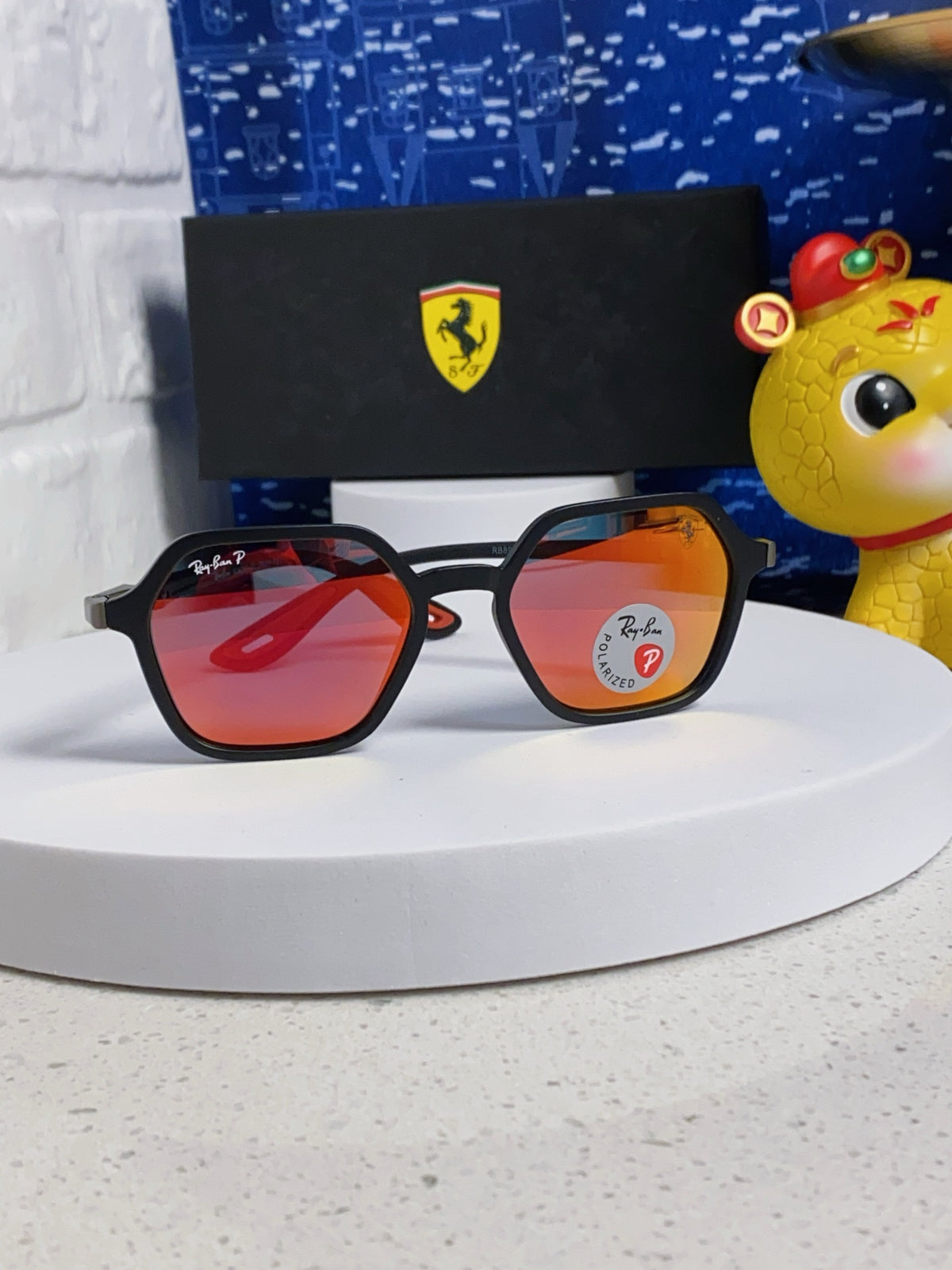 Ray-Ban BR8945 Polarized Square Orange Lens Sunglasses for Men & Women - detail image 2