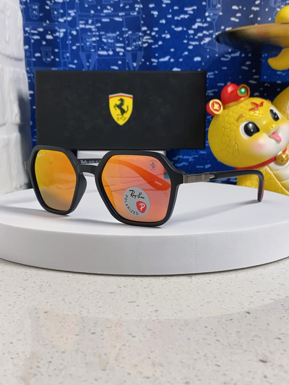Ray-Ban BR8945 Polarized Square Orange Lens Sunglasses for Men & Wome - 935602