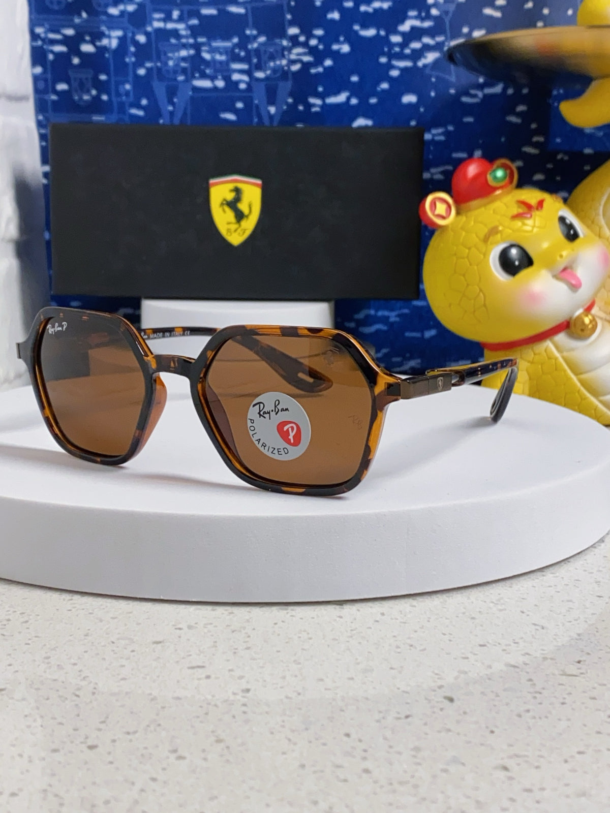 Ray-Ban BR8945 Polarized Square Brown Lens Sunglasses for Men & Women - 935605