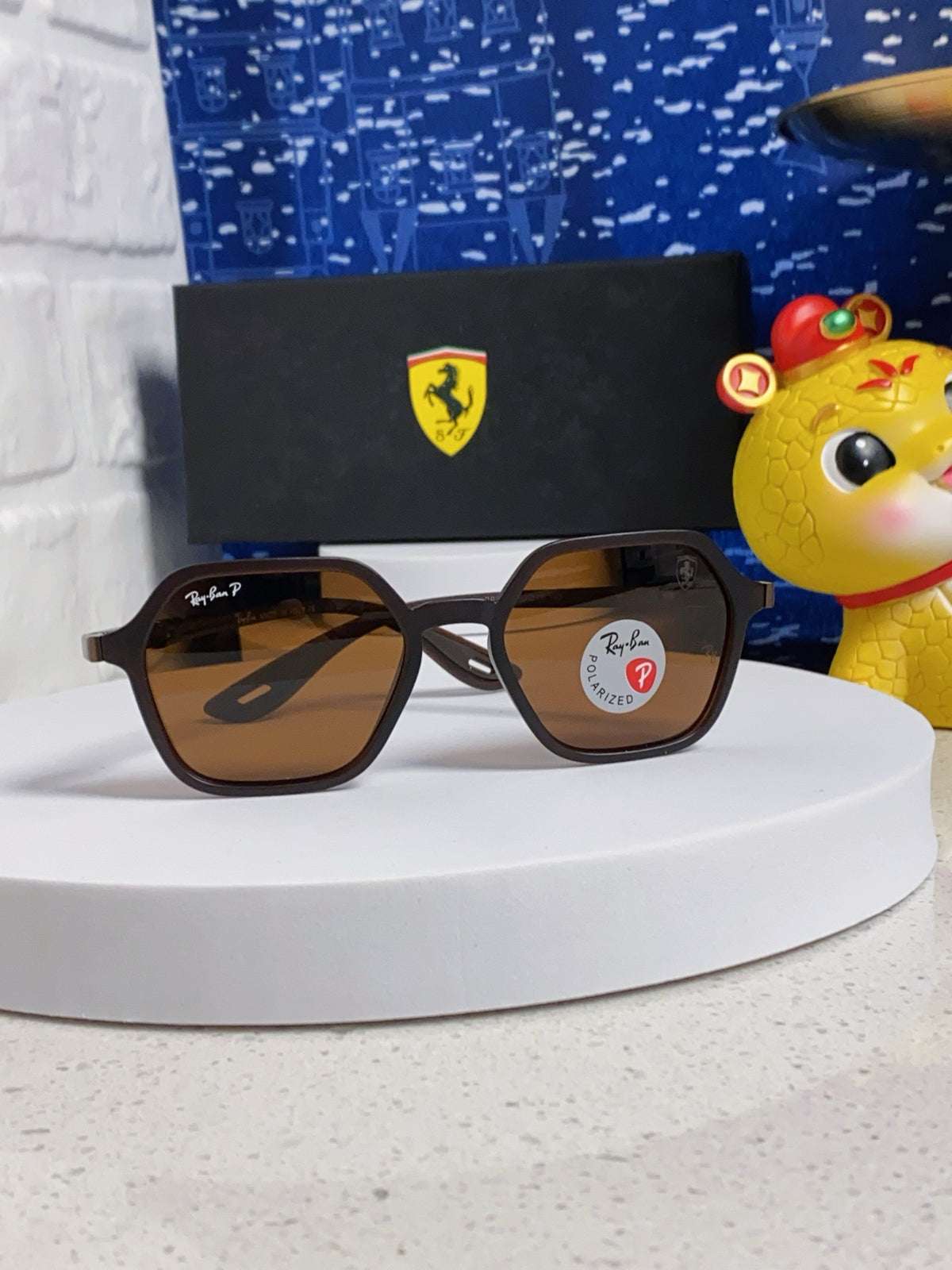 Ray-Ban BR8945 Polarized Square Brown Lens Sunglasses for Men & Women - detail image 2