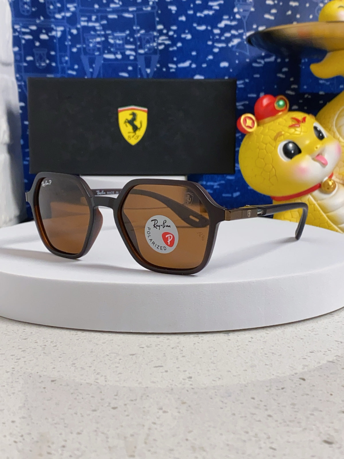 Ray-Ban BR8945 Polarized Square Brown Lens Sunglasses for Men & Women