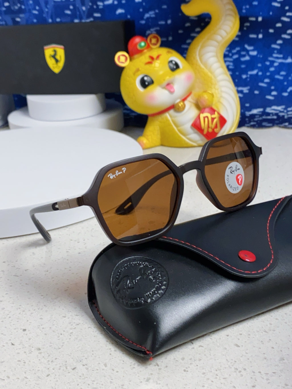 Ray-Ban BR8945 Polarized Square Brown Lens Sunglasses for Men & Women - detail image 9