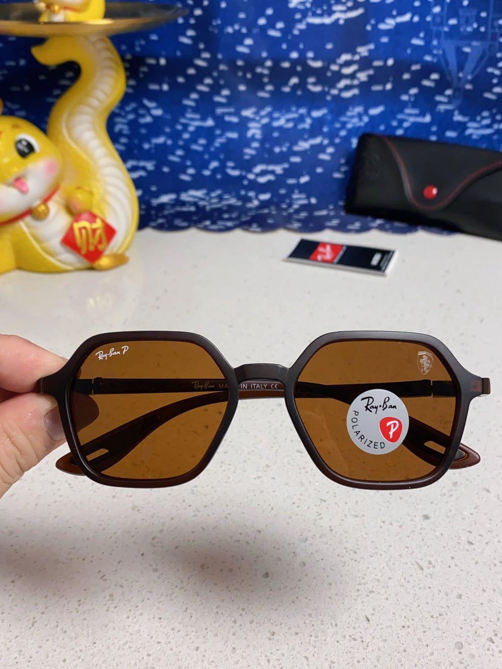 Ray-Ban BR8945 Polarized Square Brown Lens Sunglasses for Men & Women - detail image 4