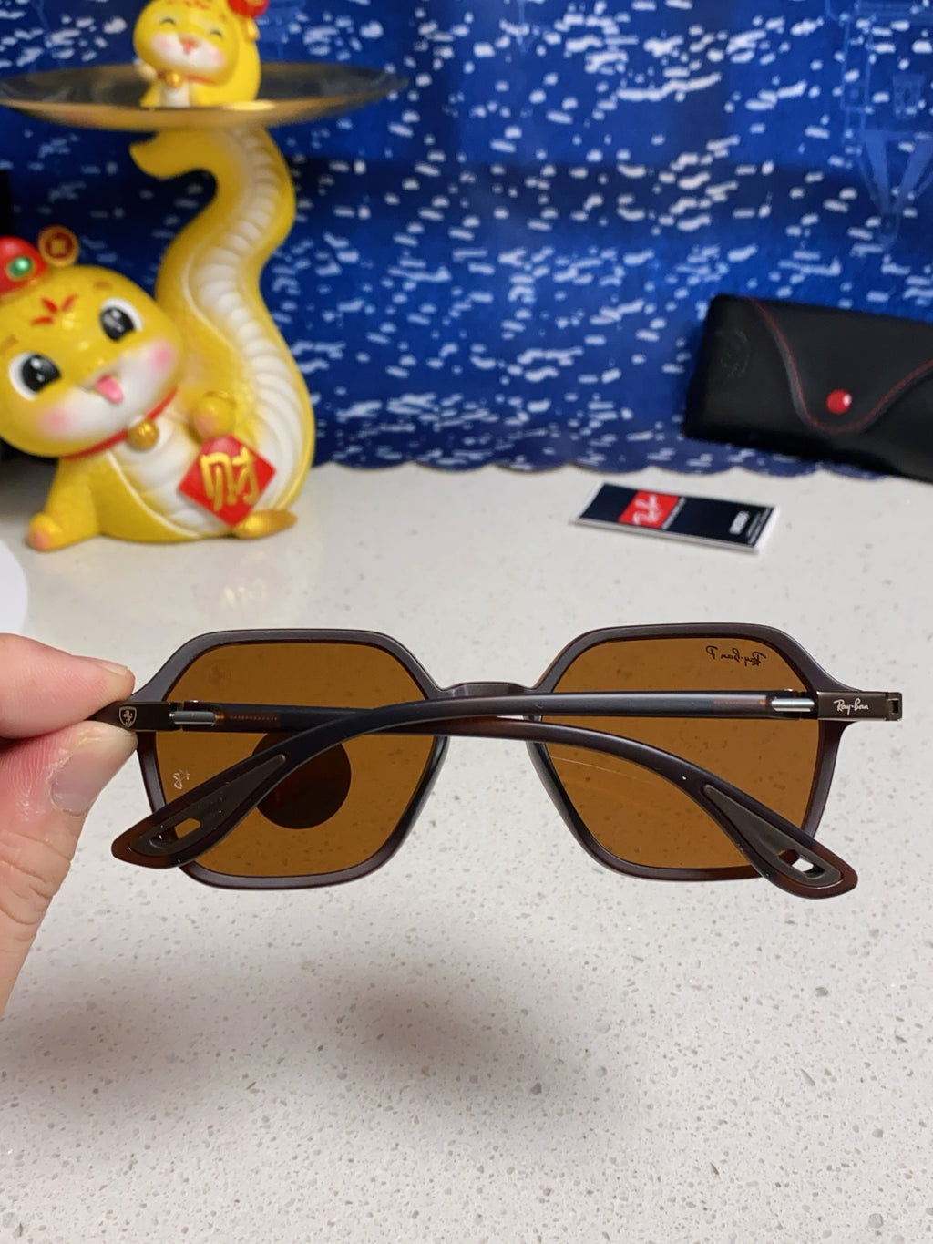 Ray-Ban BR8945 Polarized Square Brown Lens Sunglasses for Men & Women - detail image 5