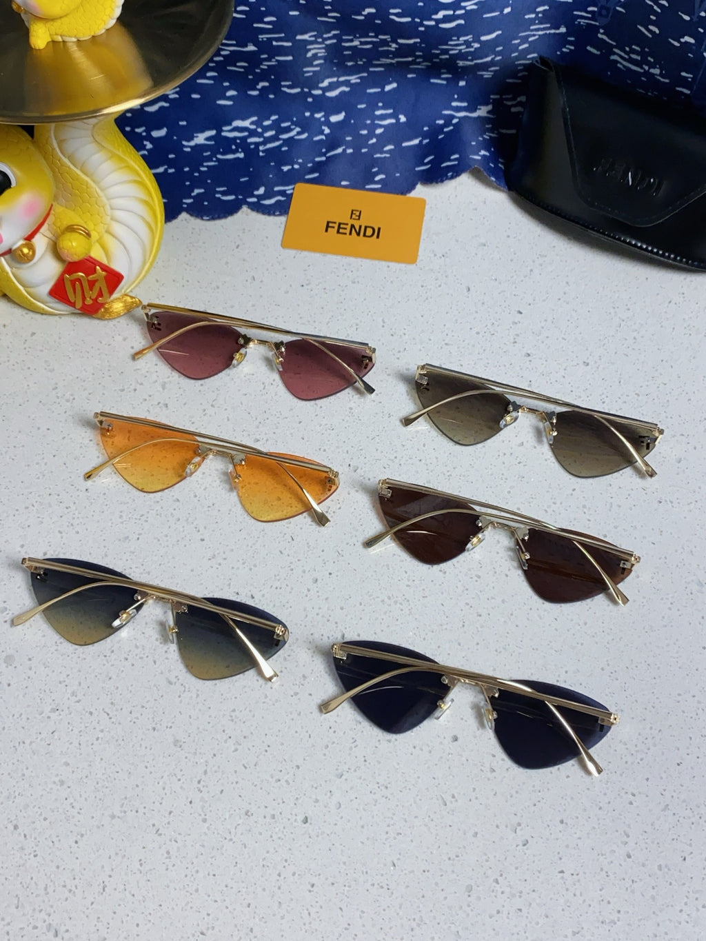 Fendi Lightweight Rimless Purple Lens Sunglasses for Women - detail image 9