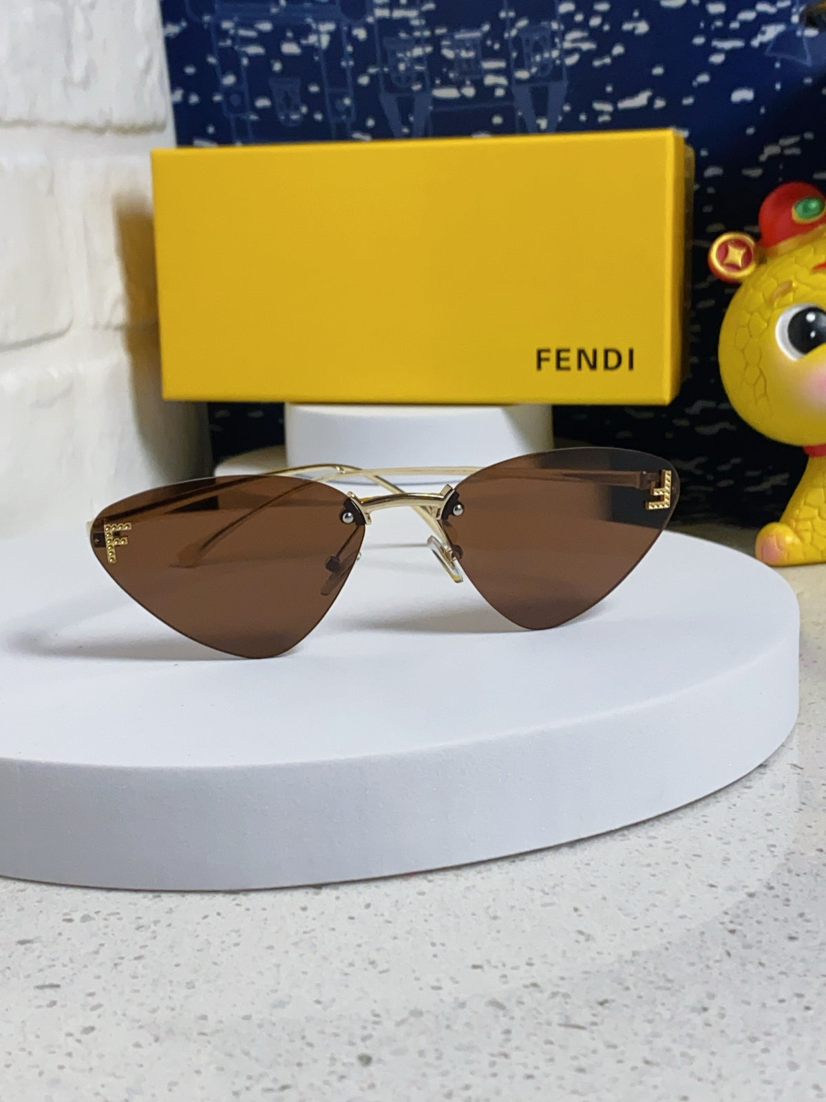 Fendi Lightweight Rimless Brown Lens Sunglasses for Women - 372478 - detail image 2