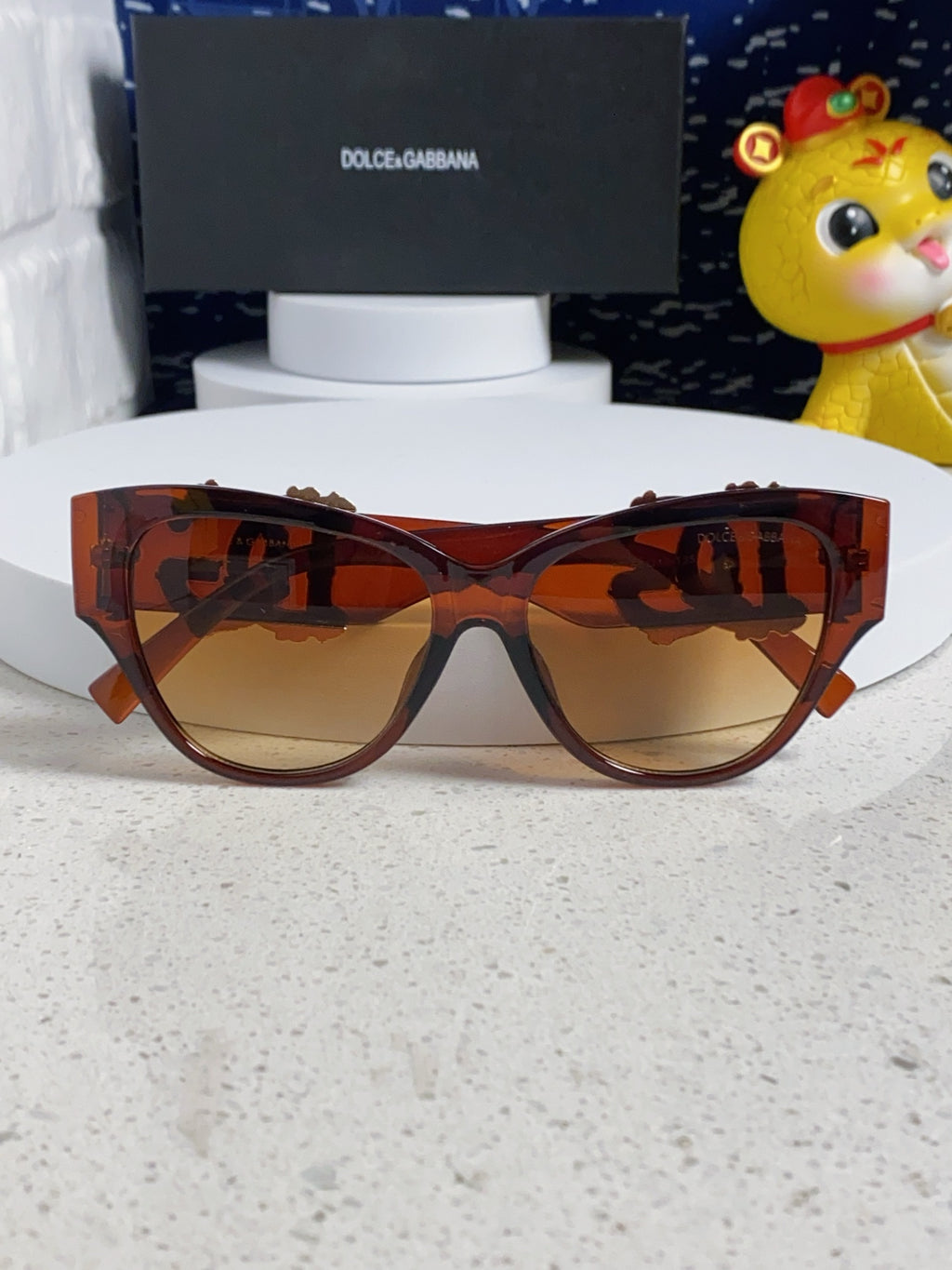 Dolce & Gabbana Oval Orange Lens Sunglasses for Women - detail image 8
