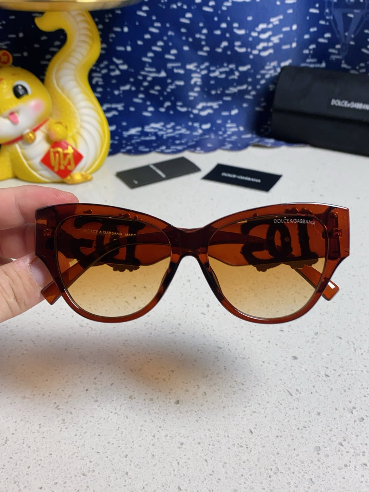 Dolce & Gabbana Oval Orange Lens Sunglasses for Women - detail image 4