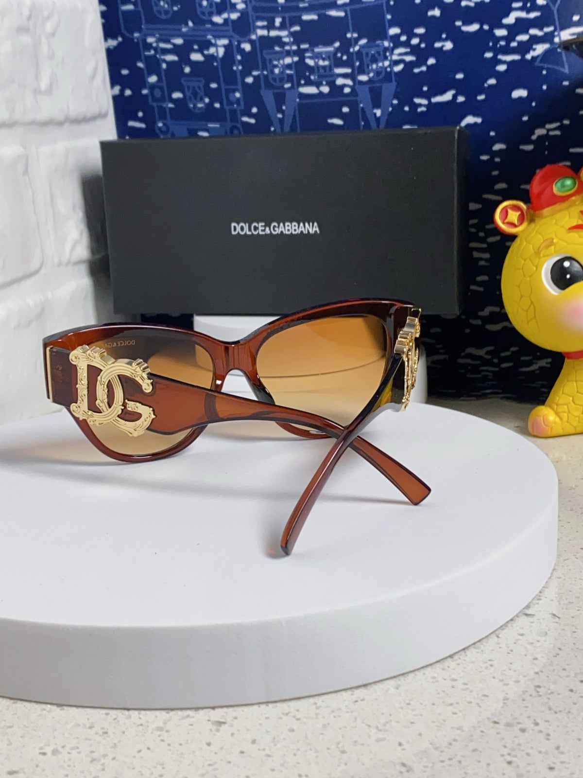 Dolce & Gabbana Oval Orange Lens Sunglasses for Women - detail image 3