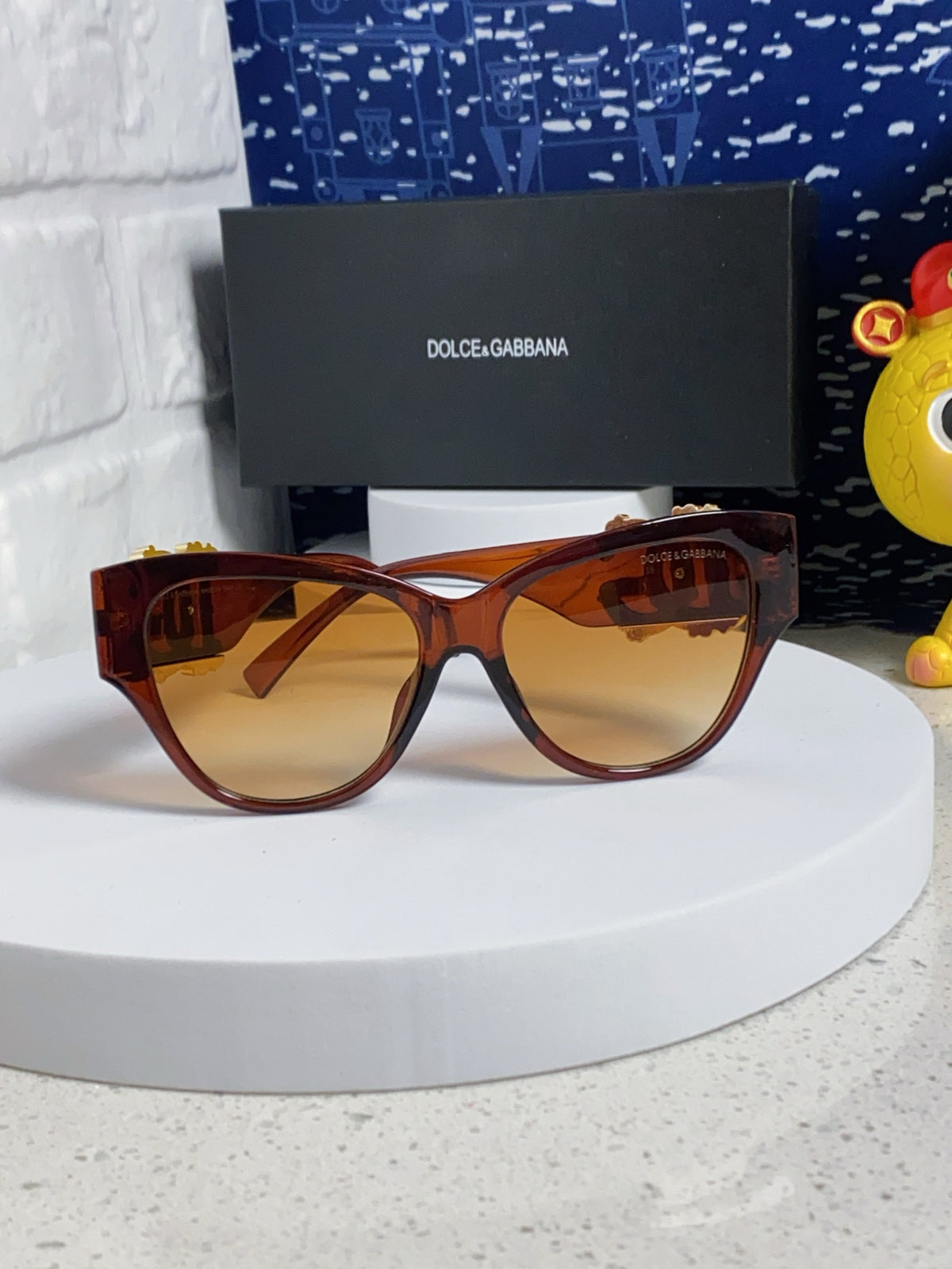 Dolce & Gabbana Oval Orange Lens Sunglasses for Women - detail image 2