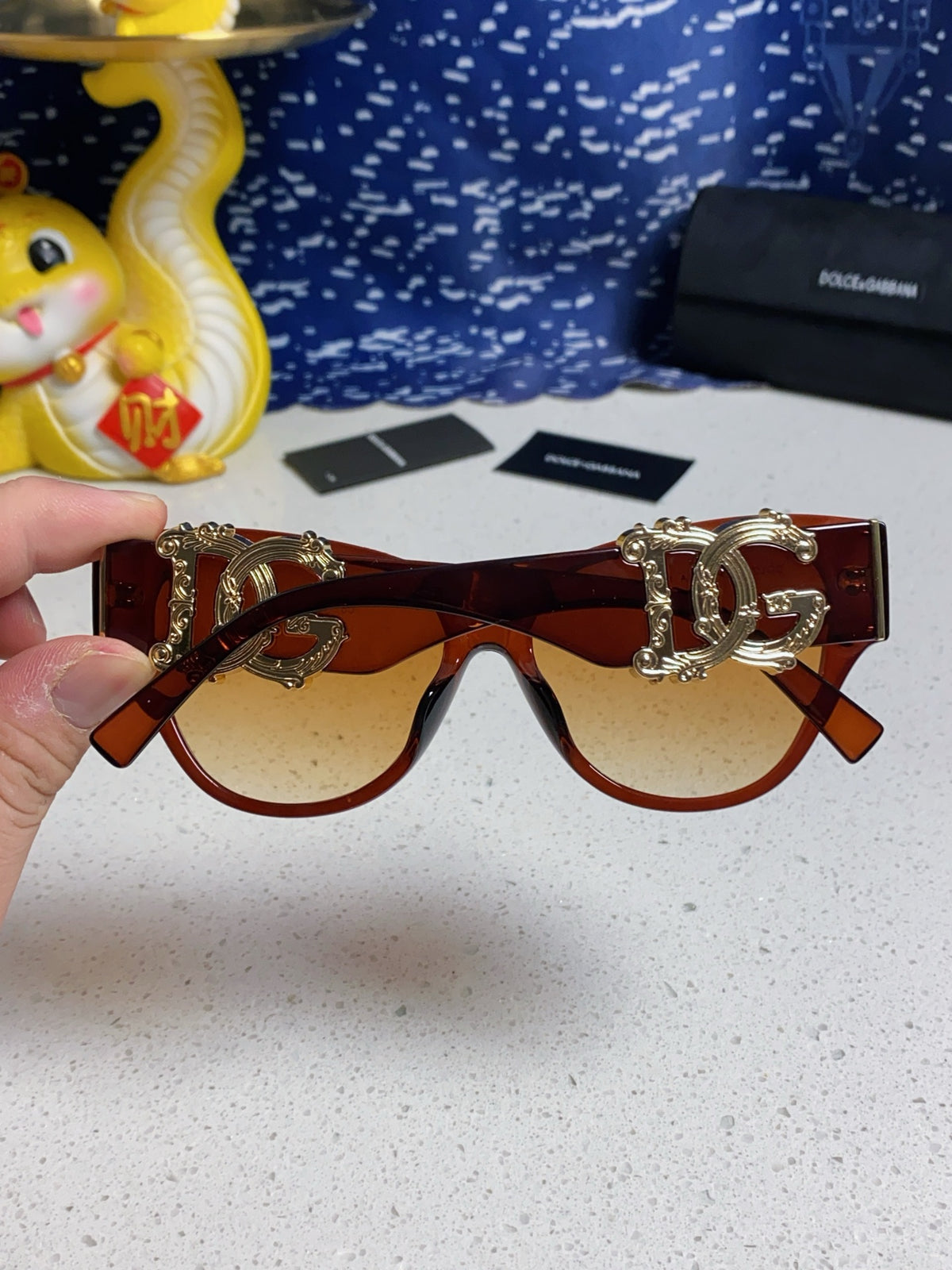 Dolce & Gabbana Oval Orange Lens Sunglasses for Women - detail image 5