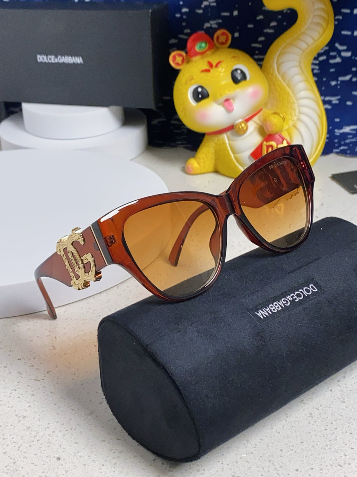 Dolce & Gabbana Oval Orange Lens Sunglasses for Women - detail image 9
