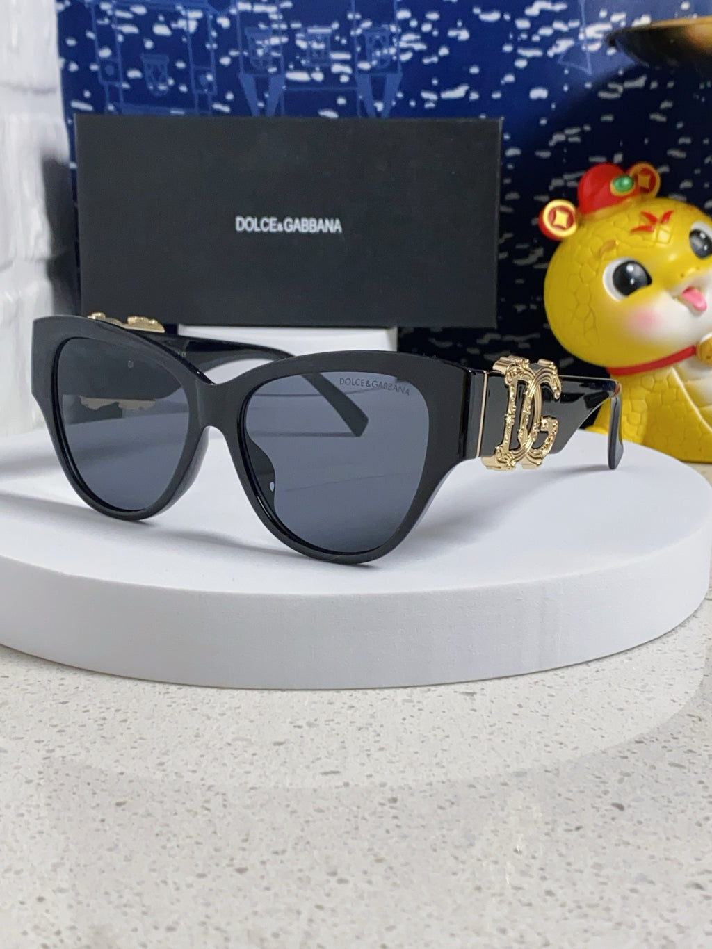 Dolce & Gabbana Oval Silver Lens Sunglasses for Women