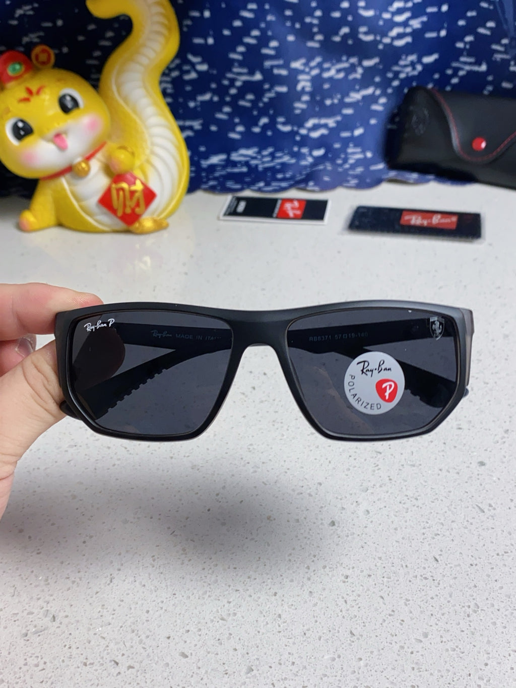 Ray-Ban RB8371 Polarized Square Silver Lens Sunglasses for Men & Wome - 372708 - detail image 4