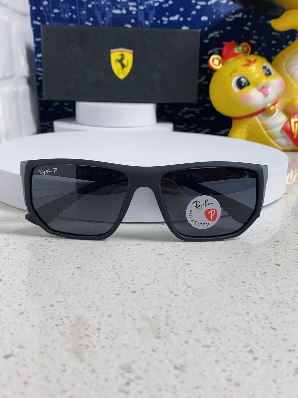 Ray-Ban RB8371 Polarized Square Silver Lens Sunglasses for Men & Wome - 372710 - detail image 7