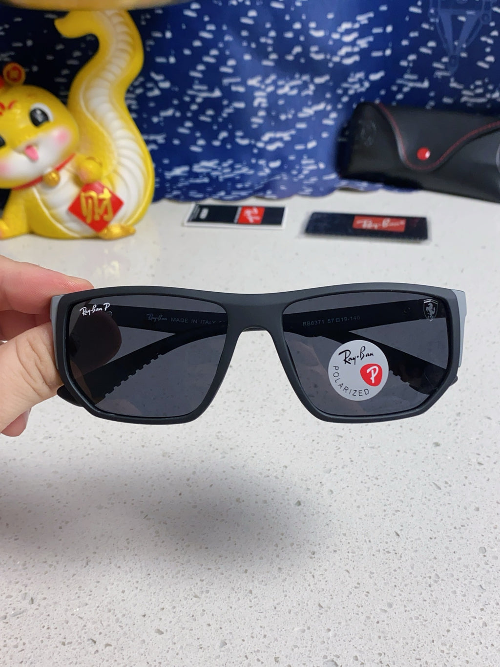 Ray-Ban RB8371 Polarized Square Silver Lens Sunglasses for Men & Wome - 372710 - detail image 4