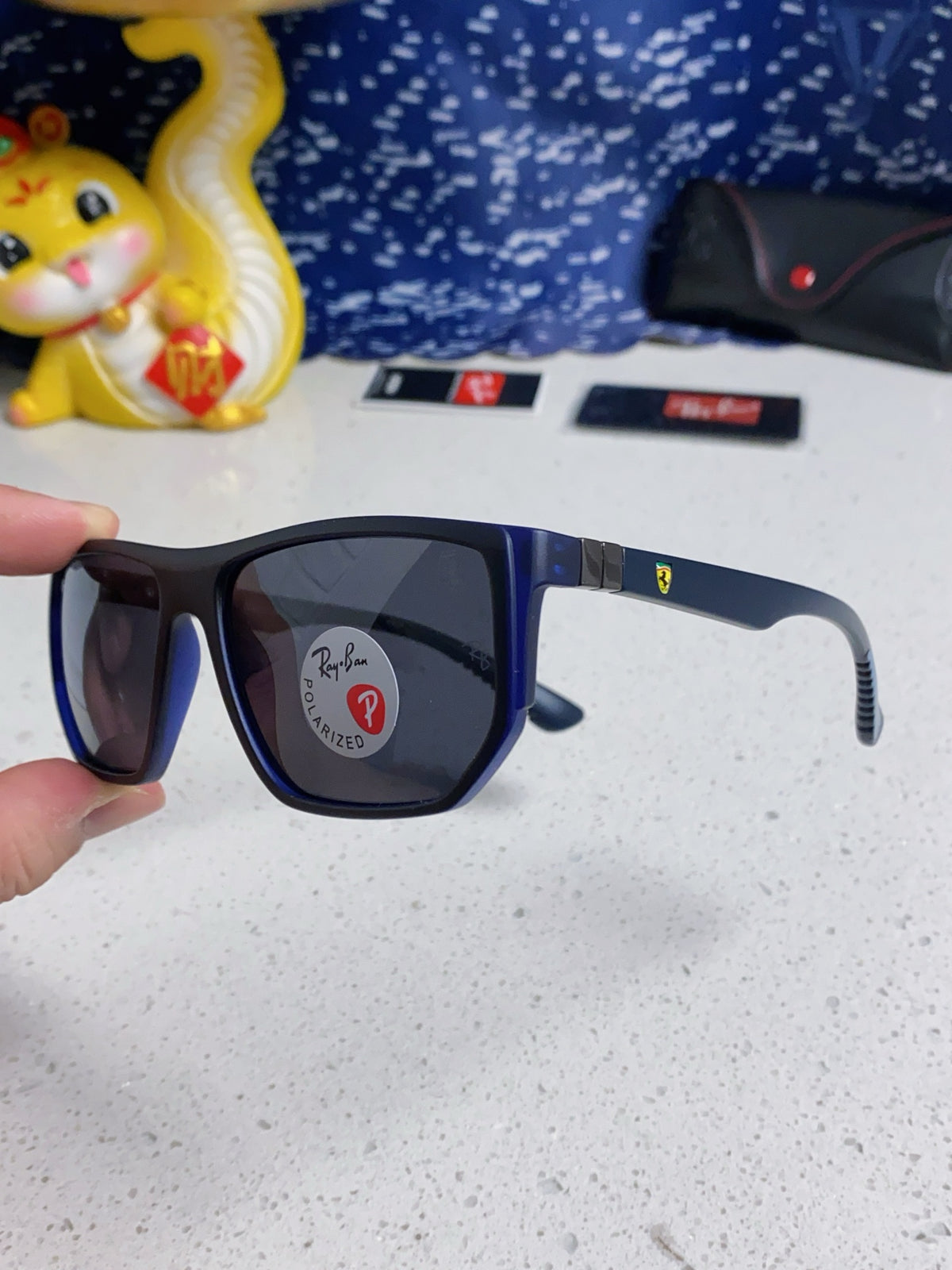Ray-Ban RB8371 Polarized Square Silver Lens Sunglasses for Men & Women - detail image 5
